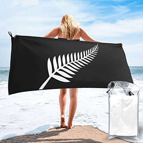 Lsjuee Neuseeländisches Maori-Farn-Mikrofaser-Strandtuch, schnell trocknend, übergroße Handtücher, Decke für Reisen, Pool, Camping