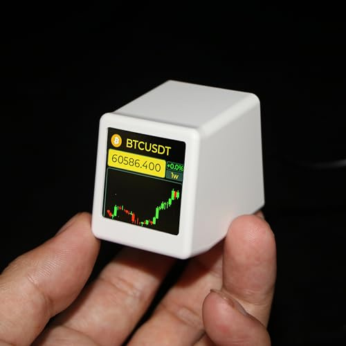 Vastarry Bitcoin Stock Ticker Monitor Anzeigezeit Wetter, Temperatur, Luftfeuchtigkeit und Bildwiedergabe Wi-Fi aktiviert und Foto Slideshow-Funktionen (weiß)
