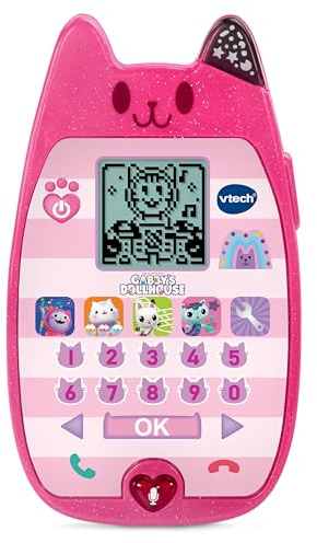 VTech Gabby's Dollhouse A Meow-Zing Phone, Official Gabby's Dollhouse Toy, Interactive Role Play Phone, Toy Phone with Voice Activation, Ringtones & Games, Gift for Ages 3, 4+ Years, English Version