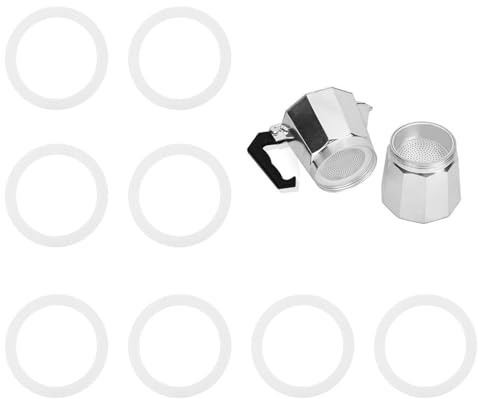 4 Tassen Dichtungen Espressokocher Dichtungsring für Bialetti Dichtung, Dichtungsring für Aluminium-Herd-Kaffeemaschinen-Töpfe, für Moka Express DAMA Espresso, Breiter Temperaturbereich (8 Stück)