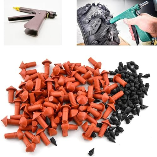 Réparation de pneus Glorivox Rapid Plug 2.0, nouveau Kit de bouchons de pneu Rapidplug, avec bouchon champignon for les crevaisons et les crevaisons des pneus des voitures (Color : 90plugs)