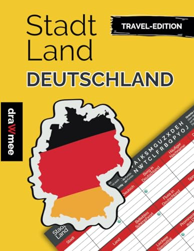 Stadt Land Deutschland: Geschenk für Einheimische und Touristen - Quiz Spiel Souvenir, Andenken: Spielblock mit 35 Blatt Din-A4 (Seiten zum Ausschneiden)