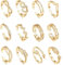 KOLZEMV 12 Stück Gold Gefüllte Zehenring, zehenring, zehenringe gold für Damen Blumenherz Offene Zehenringe Daumenringe Verstellbare Ring Gold Zehenringe Set Sommer Strand Fußschmuck