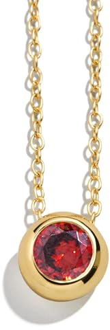 BaubleBar 18K Gold-Plated Sterling Silver Birthstone Pendant Necklace - Garnet-Colored