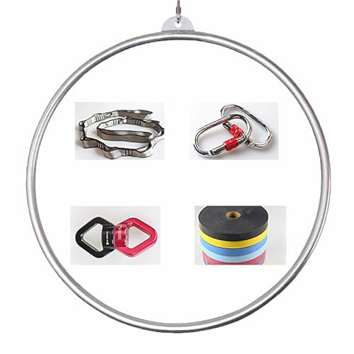 LwiftGal Aerial Ringe aus Edelstahl, Aerial Ring Hoop Set Single Point Yoga Hoop Zirkus Aerial Yoga Ausrüstung Yoga Hoop für Akrobatik-Auftritte,90cm