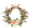 Corona de flores artificiales de 14.2 pulgadas/13 pulgadas, corona floral rosa sintética para primavera y verano, corona floral sintética para el hogar, jardín, puerta delantera, ventana, boda,