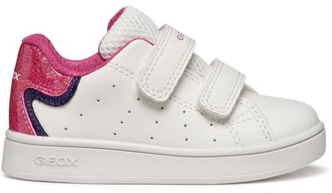 Geox B Eclyper Girl, Scarpe da Ginnastica Bimba 0-24, Bianco Fucsia, 21 EU