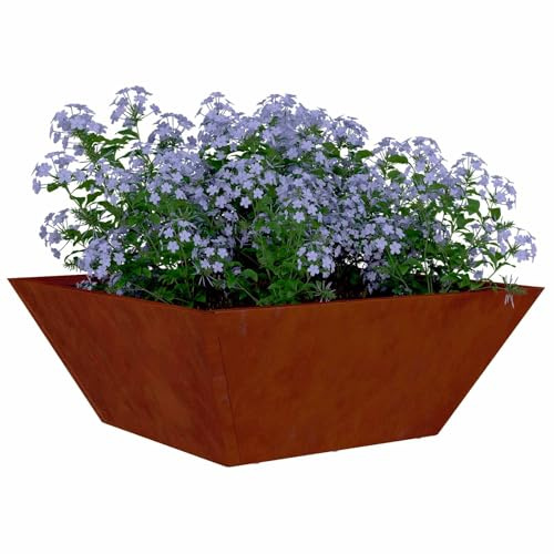 vidaXL Macetero de Jardín 5 uds. Oxidado 40 x 40 x 15 cm Acero Oxidado