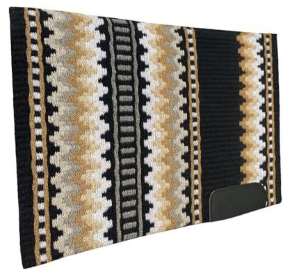 Western Show – Tapis de selle pour chevaux – Couverture de selle en laine faite à la main avec motif néo-zélandais, épaisse, durable et confortable pour l'équitation (86,4 x 91,4 x 2,5 cm)