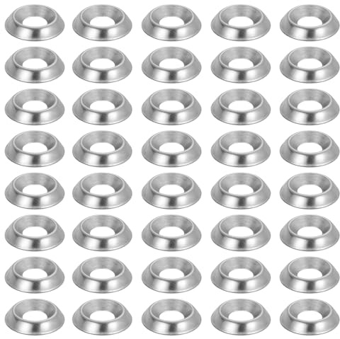 PATIKIL 100pz Rondella A Testa Svasata Rondella Piatta Tonalità Argento | 304 Acciaio Inox, Per Accessori Meccanici, A Testa A Coppetta, Parti Modelli, Fai Da Te