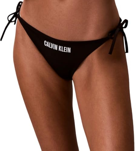Calvin Klein Donna Slip Bikini Allacciatura Laterale Side Tie con Logo, Nero (Black), L