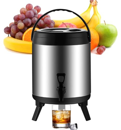 Distributore di bevande per feste, termica portatile, contenitore per bevande ghiacciate, grande capacità, design a tenuta stagna, arancione e blu, per inverno, estate, camion, viaggi, picnic