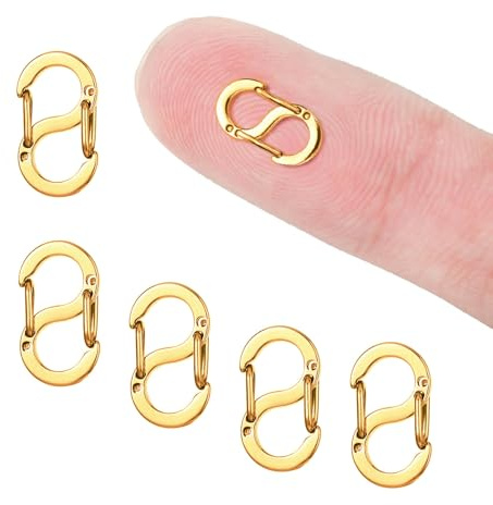 5 Stück Halskettenverkürzer Verschlüsse, Doppelöffnungs-Armbandschließen, Kettenverkürzer Schmuckverschlüsse für Halsketten, Schmuckherstellung (12mm*6mm Gold)