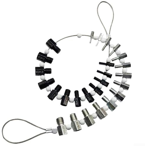 Juego de 26 herramientas de calibre de rosca con identificadores de rosca macho y hembra para medición de rosca de tuerca y perno en métrico y pulgadas