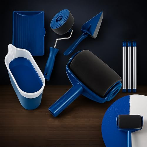 Professionelles 9-teiliges Farbroller-Set– Multifunktions Malerroller für Wandfarbe, DIY- Schnellrenovierung & Wandgestaltung – Inklusive Zubehör für präzises Streichen von Wänden, Decken & Möbeln
