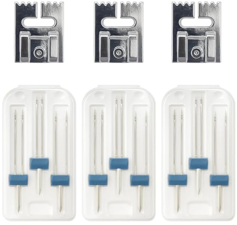3Pcs Janome Sewing Machine Needles, 4mm Twin Needles Set for Decorative Stitching, Compatible with Brother, JANOME, Singer Sewing Machines, Ideal for DIY Garments and Home Decor