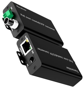 BUBEFSKD Cavo di rete in metallo, cavo video coassiale, alimentazione Ethernet digitale tramite convertitore coassiale 500 m di potenza di trasmissione tramite extender