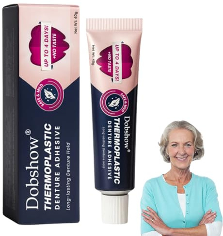 Dentahold Adhesive, Dobshowe Denture Adhesive Thermoplastic, Professional denture Adhesive Thermoplastic Denture Adhesive Improves Fit, Comfort and Stability for Fixing Upper and Lower Dentures (1)