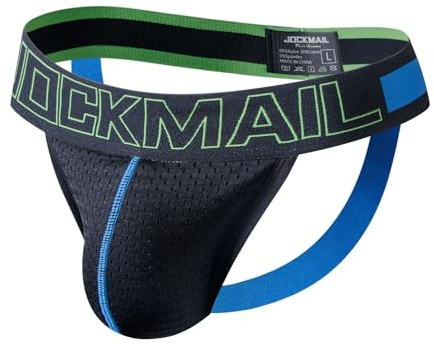 JOCKMAIL Herren Jockstrap Netz Atmungsaktiv Tanga Low Rise Unterwäsche Sport Training Alltag Männer