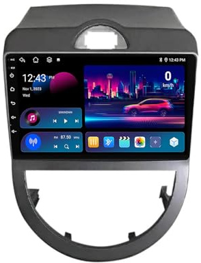 Ricevitore di navigazione per auto Android 14 per Kia Soul 2008-2013, autoradio stereo touch screen doppio DIN da 9 con Bluetooth, vivavoce, RDS, SWC e navigazione satellitare