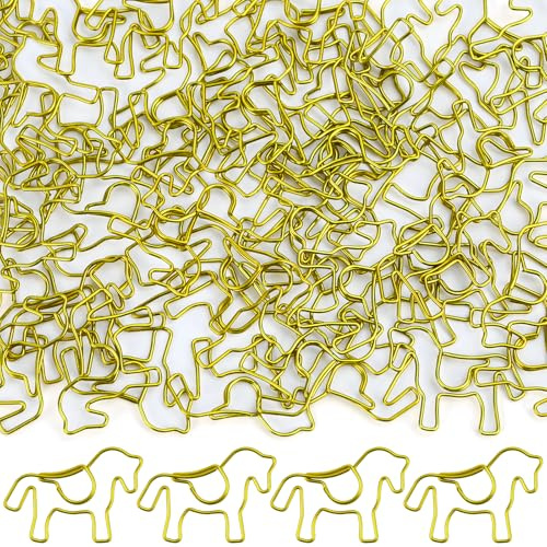 luckaide gem häst, 50 stycken gem guld små, gem motiv hästform design tecknad film, kreativa pappersklämmor, pappersklämmor, häftklamrar metall, för vykort skola