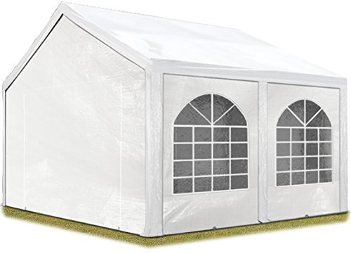 Tente de réception 4x5 m, Toile de Haute qualité PE 450 N Blanc Construction en Acier galvanisé avec raccordement par vissage