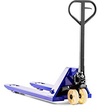 Pallit Hubwagen Nylon Rollen 2500 kg Tragkraft 1150 mm Gabellänge Blau Palettenwagen Five-N Belastbarer Handhubwagen Blau Gabelhubwagen aus robusten Stahl