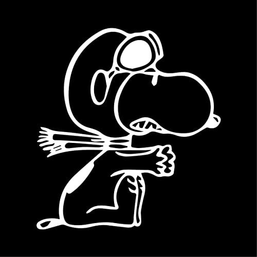 Gesar Sticker Snoopy Pilot - Snoopy Pilot - Aufkleber für Autos und Motorräder - Sticker für das Schlafzimmer - Geeignet für alle MacBook-Modelle - Lustiges Muster - Abmessungen 9 x 10 cm (Weiß)