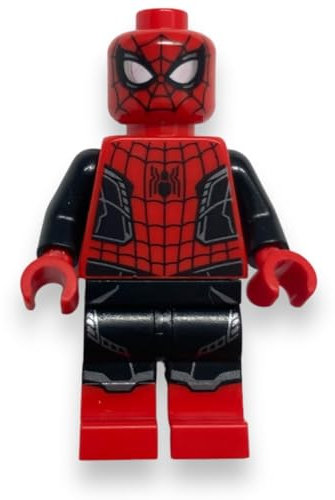 LEGO Superheroes: Spider-Man Minifigure with Red and Black Suit and Silver Trim (Upgraded Suit)