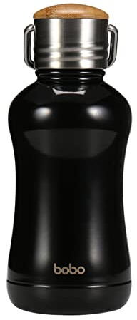 YOHKOH Mini botella de agua aislada con tapa de bambú, botella de agua pequeña aislada al vacío de 8.8 onzas para mujeres y niños, 12 horas de calor y 24 horas de frío, termo de acero inoxidable, a