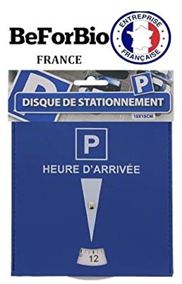 BEFORBIO ® - 1 Disque de stationnement de qualité en Simili Cuir 15 cm*15cm. Evitez la Prune!!! Entreprise française