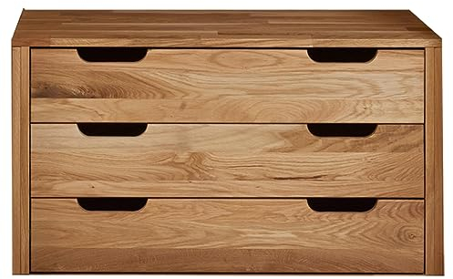 Lomadox Schlafzimmer Massivholz Schubkästen Schubkasteneinsatz für Kleiderschrank in Wildeiche massiv, B/H/T: ca. 92/50/48 cm