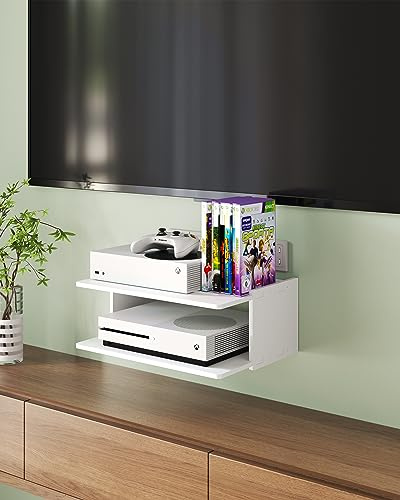 Floating Under TV Game Shelf Stand for Xbox Series S/X, Projector Shelf/Router/Entertainment Center, Projector Holder Accessories