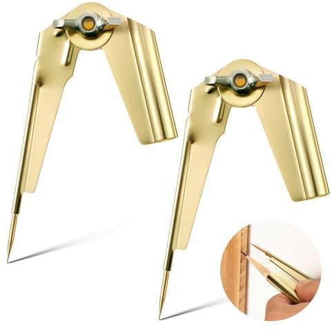 Dreyoo 2 Pack Pencil Compass and Scriber, 8 Inch Compass Scribe Tool, Woodworking Compass Scriber, Accurate Circle Compass Tool for Drawing, Drafting, Geometry, Carpentry