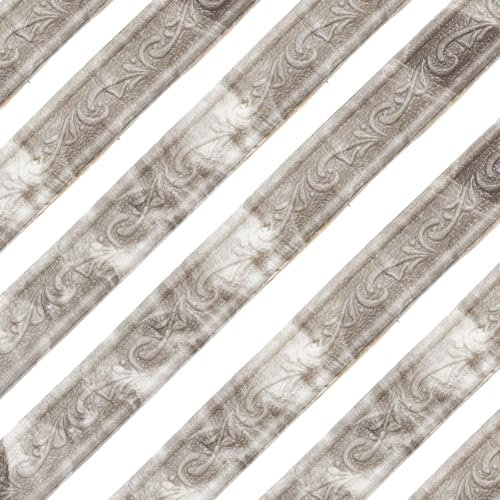 GORGECRAFT 2 rollo de 2.3mX4cm de Espuma para Papel Tapiz Borde de Pared Autoadhesivo con Diseño Floral 3D para Zócalos Rodapiés Molduras de Azulejos para Líneas de Techo Decoración Del Hogar Gris