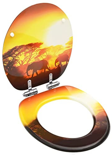 XCHSXYL Ensemble de Meubles - Siège de Toilette avec Couvercle à Fermeture Douce en MDF