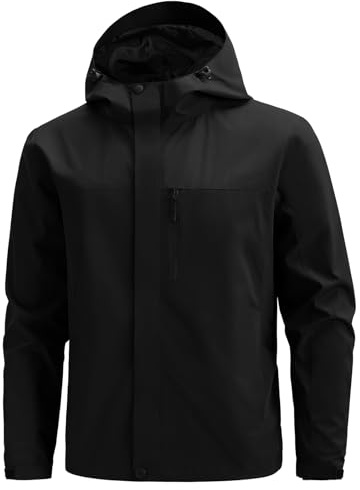 Voqeen Giacca Impermeabile Uomo Softshell Leggero Cappotto Giubbotto Traspirante Casual Giubbotto Antipioggia Con Cappuccio Per Corsa Ciclismo Escursionismo Arrampicata Sport