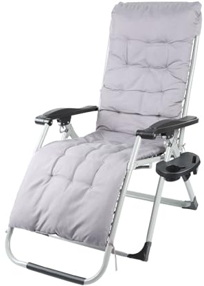 OHMG Sedia a sdraio da giardino Zero Gravity, sedia da campeggio pieghevole, poltrona relax con poggiatesta imbottito, lettino estivo in acciaio legato, comoda sedia da esterno