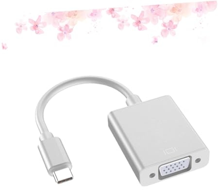 LABRIMP Adaptador USB C Vga USB Cable Hembra para Portátil Plata Compatible con Tablets y Monitores Vga Plug and Play Reversible y Resistente