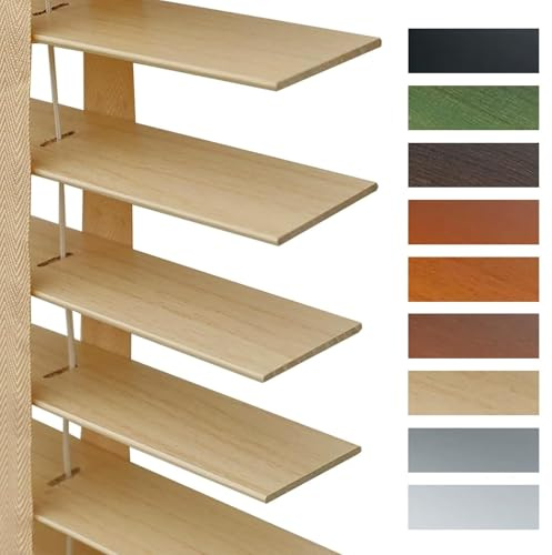 Nach Maß Holzjalousie Fenster Innen, Holz Jalousie 50 mm Lamellen Fensterjalousie, 180 220 80 85 90 95 100 115 120 140 160 165 170cm Sichtschutz Verdunkelung Jalousette(G)