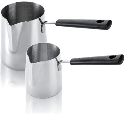Cafetière turque en acier inoxydable 350ml 600ml, 2 pièces, cuisinière, théière turque, chauffe-lait, théière, cuisinière