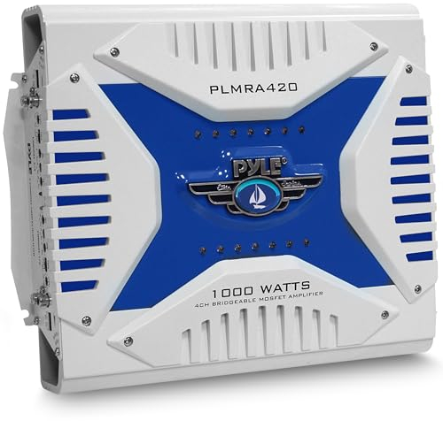 Pyle PLMRA420 1000W 4 Canali Impermeabile Marine Bridgeable Mosfet Amplificatore