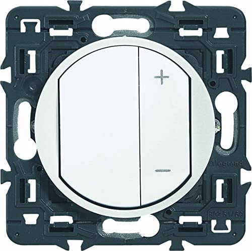 LEGRAND - Interrupteur Variateur ou Va et Vient Céliane - 300 W - Commande d'Eclairage Complète - Prêt à Installer - Fabriqué En France - Titane (L'emballage peut varier)