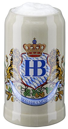 HB Hofbräuhaus München Boccale da Birra tedesco Relief Monaco di Baviera Hofbräuhaus München HB 1 litro King Werk KI 1000059