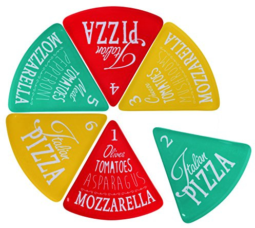 matrasa Pizzateller für 6 Pizzastücke - Melmain Teller - Pizzabrett bis zu 40cm Pizza