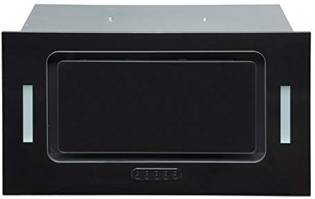 SIA UCG52BL 52cm Black Glass Built In Under Canopy Kitchen Cupboard Cooker Hood Extractor Fan