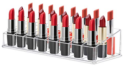Comius Sharp Lippenstift Organizer, 24 Plätze Lippenstift Aufbewahrungsbox Acryl Transparente Lippenstift Ständer Lippenstift Halter Kosmetik Organizer