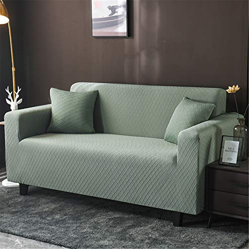 Sticker Superb. Blau Grau Rosa Jacquard Elastischer Sofabezug Sofahusse, Stretch-Stoff Couch-Bezug, Couchbezug Sofa Abdeckung Hussen Sofa Couch Sessel (Grün,3 Sitzer)