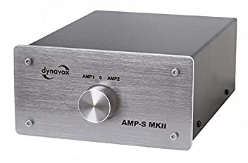 Dynavox Interruttore Amplificatore/Altoparlante Argento - Bananenanschlüsse - Commutatore Amplificatore Altoparlante - Compatibile con Lettore DVD, Televisore, Console da Gioco, Ricevitore Satellitare