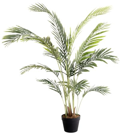 Blooming Artificial - Artificial Palm Tree, Realistic Fake Paradise Palm Plant Indoor for the Home and Office, Year Round Decorative Plastic Foliage (Green) (125cm)